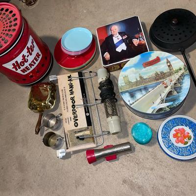 Lot Of Various  Vintage Household Items Including A Heater