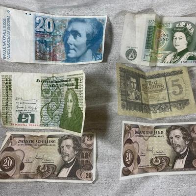 Lot Of Foreign Paper Currency Money