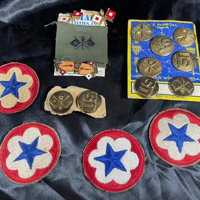 Lot Of Vintage Military Patches And Pins