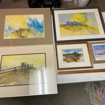 Set Of Vintage 1970s Paintings