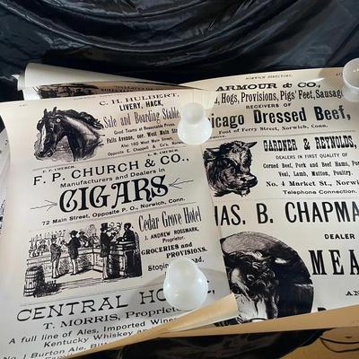 Set Of Vintage Photographic Reproduction Prints Of Victorian Advertisements