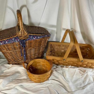 Three Baskets Including A Longaberger