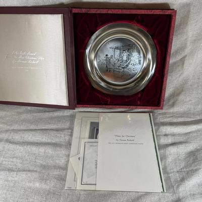 Vintage Sterling Silver Norman Rockwell Plate