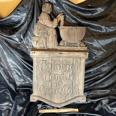 Vintage Colonial Candle Of Cape Cod Storefront Signage