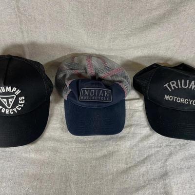 Three Motorcycle Baseball Hats