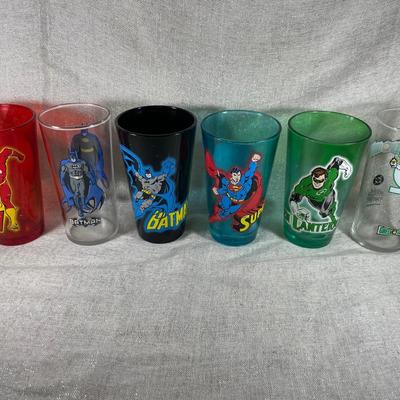 Set Of Super Hero Glass Tumblers