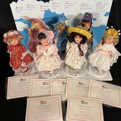 RJ529 - Paradise Galleries Complete – Days Of The Week Collection Of Dolls