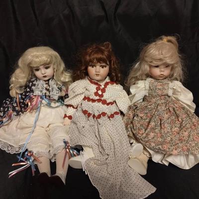 RJ213 - Large Hand Painted Porcelain Dolls