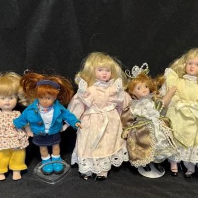 RJ525 - Vintage Collection Of Porcelain Small Dolls, Approximately 6-13” Tall