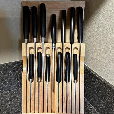 Henckels in-drawer knife organizer & Knives