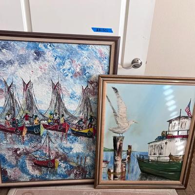 Seafaring Paintings On Canvas - Signed
