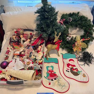 Christmas Decor And Mystery Ornament Lot