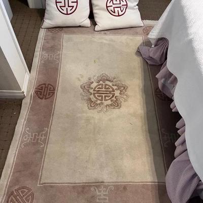 Wool Rug And Coordinated Throw Pillows