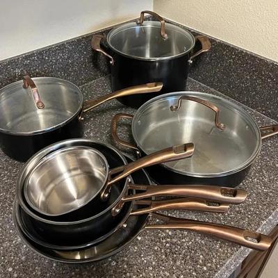 Cuisinart Matte Black Elegance 8-Piece Cookware Set