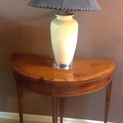 Vintage Demi Lune Table And Chapman Lamp