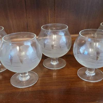 4 pc set Toscany Brandy Snifter Glasses