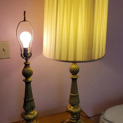 2 Brass Toned Lamps