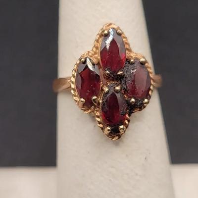 10K Tuberite Garnet Women's Ring Size 6