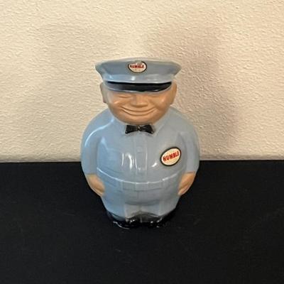 Sale Photo Thumbnail #140: 1950's Humble Oil Gas Station Attendant Piggy Bank "Fat Man" Advertisement 