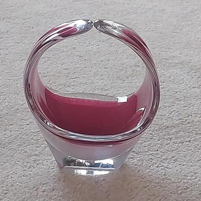 Art Glass Basket Signed by the Artist 