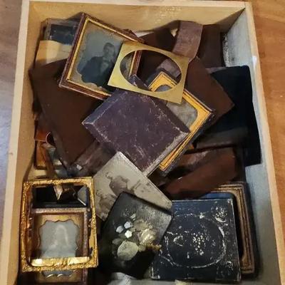 Collection of 19th-century Ambrotype or Tintypes