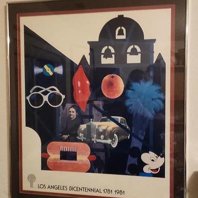 Los Angeles Bicentennial Framed Poster 1981
