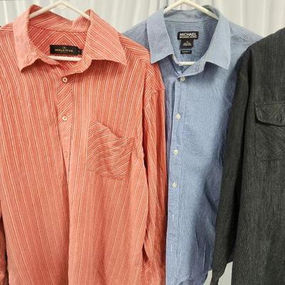 Men's Formal Dress Shirts Sizes M-L Michael Kors, Bugatchi, Calvin Klein, Beverly Hills Polo Club