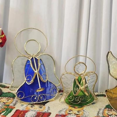 Stained Glass Angel Candle Holders, Caroler Figurines, Tablecloths, Runners, Placemats, Jingle Bells