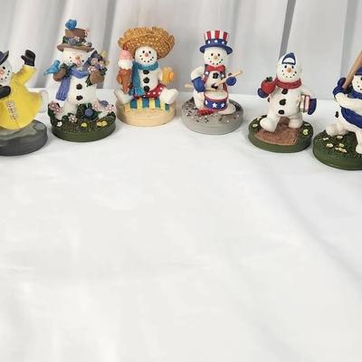 Always Cool Snowmen Figurines Full 12mo Set Papel Giftware 