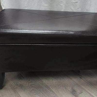 Vinyl Storage Ottoman