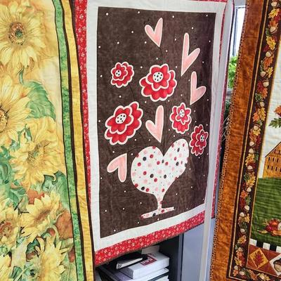 Three Quilted Display Panels  Harvest collection, Hugs, Kisses & Slice Of Sunshine 