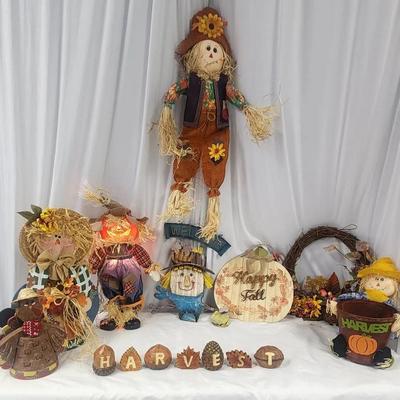 Scarecrow Decorations, Fiber Optic Scarecrow, Harvest & Turkey Decor 
