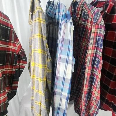 Six Men's Plaid & Flannel Shirts Size L-XL Old Navy, Express, Columbia, Croft & Borrow