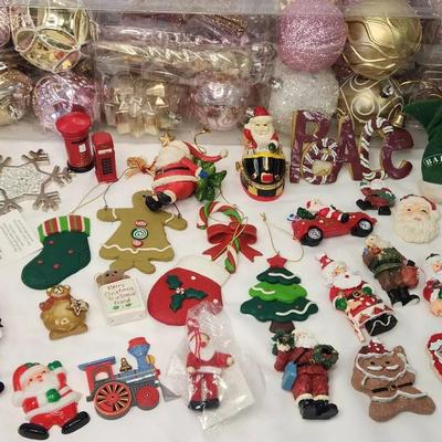 Large Collection Of Ornaments Old & New! Holiday Santa Magnets, Avon Ornament, Pink & Gold Ornaments