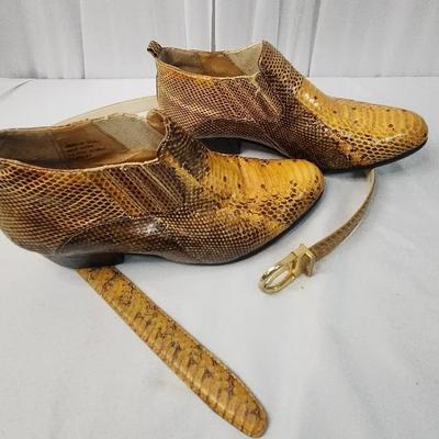 Genuine Snake Skin Shoes Size 10 And Genuine Snake Skin Belt 