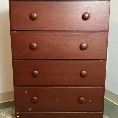 Compact, Painted, Solid Wood 4-Drawer Dresser
