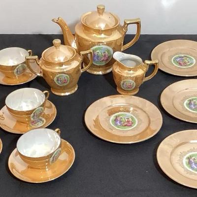 Vintage Japanese Luster ware Porcelain Tea Set
