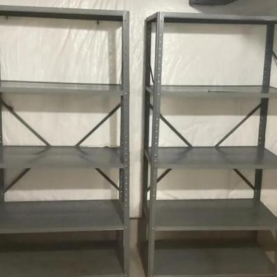 Two Gray Metal Storage Shoes 