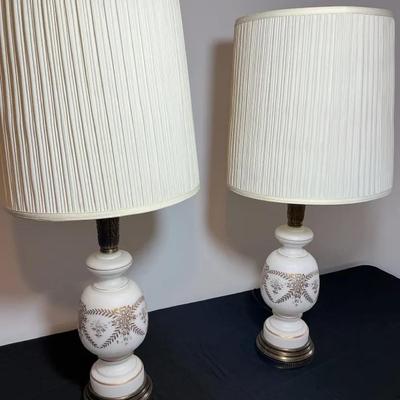 Vintage White And Gold Lamps