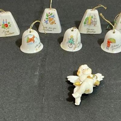 Vintage Japan Porcelain Bells And Angels