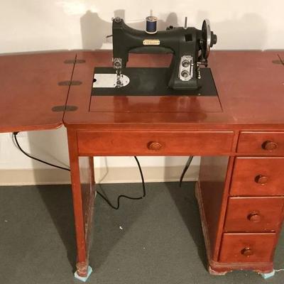 Vintage White Rotary Series 77 Sewing Machine in Cabinet with Manuals
