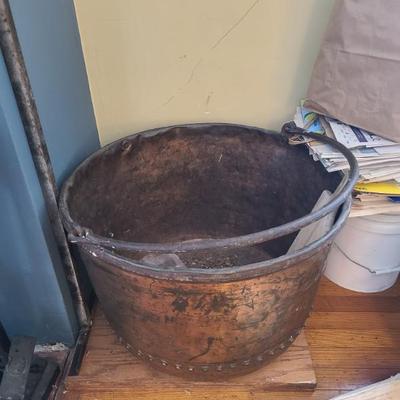 Sale Photo Thumbnail #3: large copper cauldron