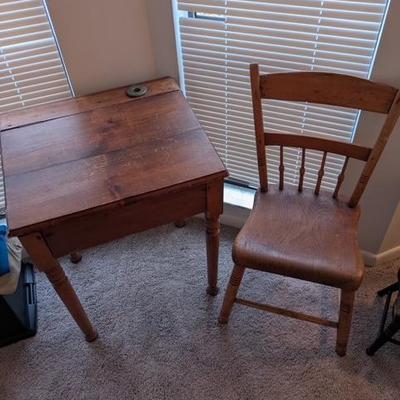 Sale Photo Thumbnail #23: antique school desk and chair