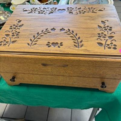 oak silverware chest