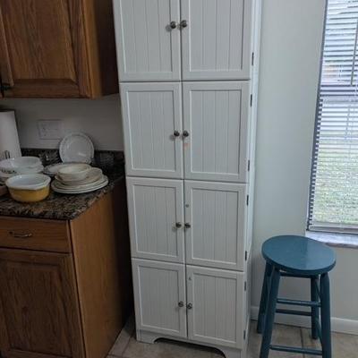 Wicker indoor storage unit and 24" stool/