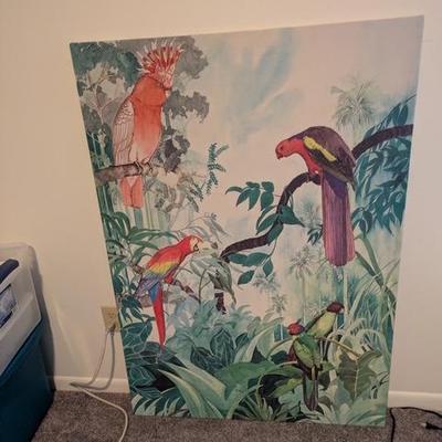 Machine Printed scene on linen w/wood frame.