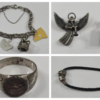 Sterling Charm Bracelet, Pandora Bracelet And Other Pieces