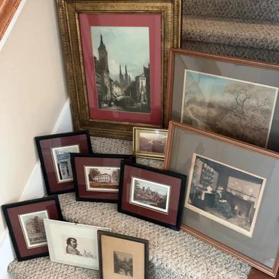 Collection of Framed Art Prints in Wood & Resin Frames