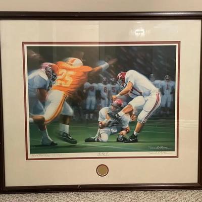 Daniel A. Moore "The Kick II" Signed Limited Edition Alabama Football Print Artist's Proof 20/50