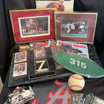 Sports Memorabilia Collection with Prints, Cards & Collectibles